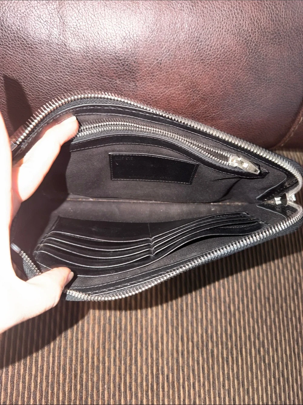 Alexander Wang Black 2 tone Leather Zip Pouch wallet